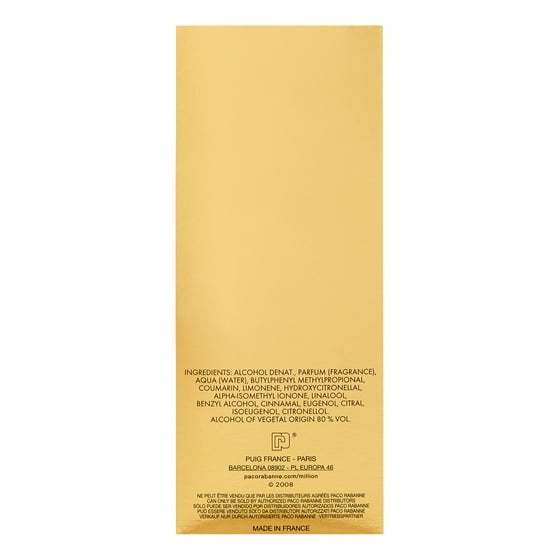 Paco Rabanne 1 Million Eau de Toilette Spray for Men, 3.4 oz / 100mL