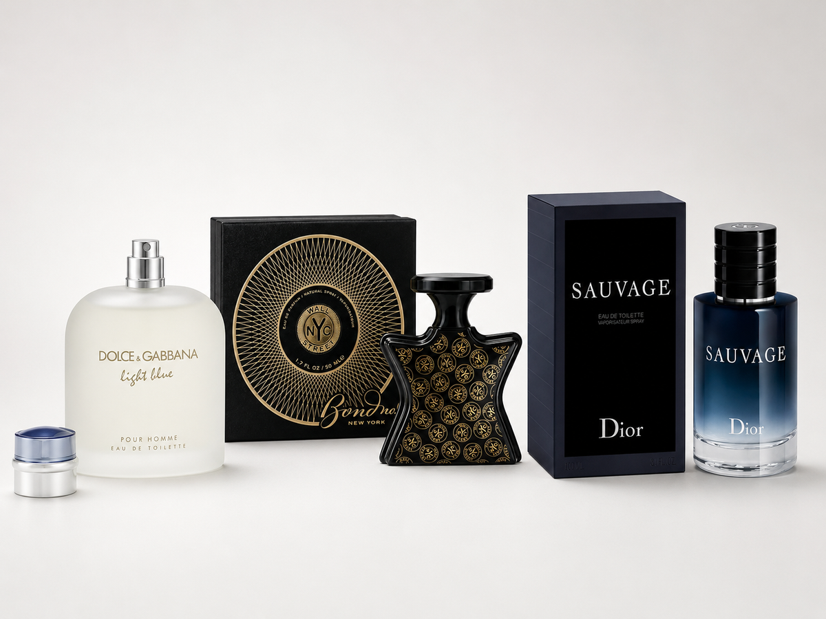 Sauvage EDT 3.4 oz + D&G Light Blue EDT 6.7 oz + Bond No.9 Wall Street EDP 1.7 oz – Premium Fragrance Trio
