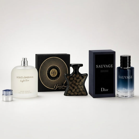 Sauvage EDT 3.4 oz + D&G Light Blue EDT 6.7 oz + Bond No.9 Wall Street EDP 1.7 oz – Premium Fragrance Trio